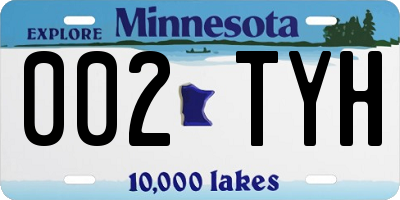 MN license plate 002TYH