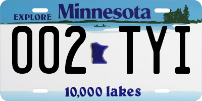 MN license plate 002TYI
