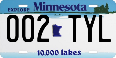 MN license plate 002TYL