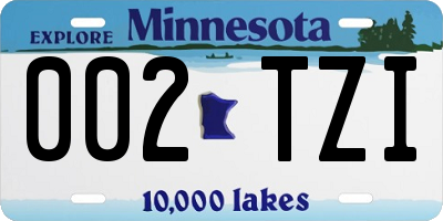 MN license plate 002TZI