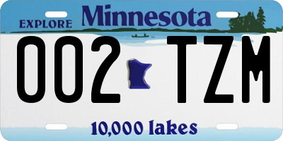 MN license plate 002TZM