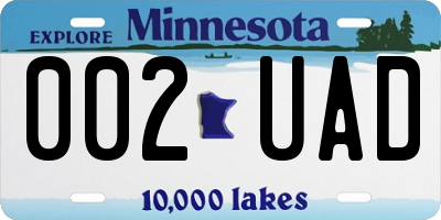 MN license plate 002UAD
