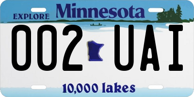 MN license plate 002UAI