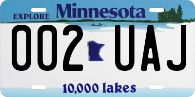 MN license plate 002UAJ