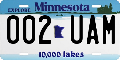 MN license plate 002UAM