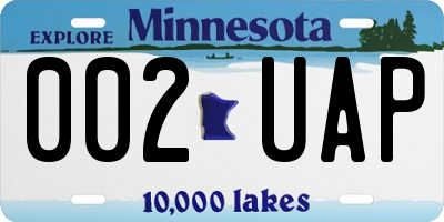 MN license plate 002UAP