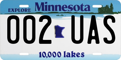 MN license plate 002UAS