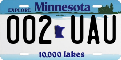 MN license plate 002UAU