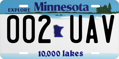 MN license plate 002UAV