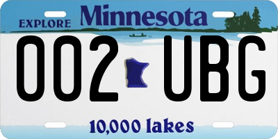 MN license plate 002UBG