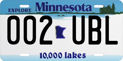 MN license plate 002UBL