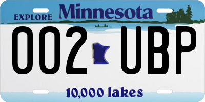 MN license plate 002UBP