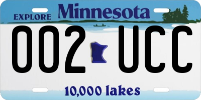 MN license plate 002UCC