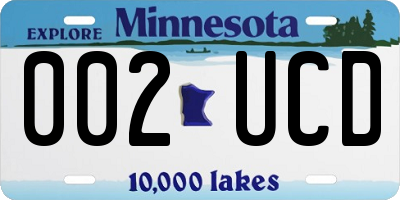 MN license plate 002UCD