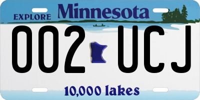 MN license plate 002UCJ