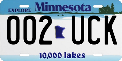 MN license plate 002UCK