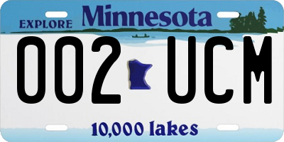 MN license plate 002UCM