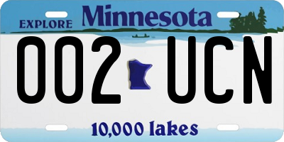 MN license plate 002UCN