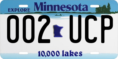 MN license plate 002UCP