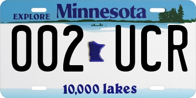 MN license plate 002UCR