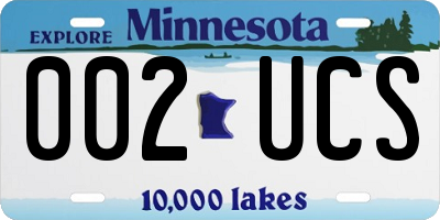 MN license plate 002UCS