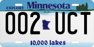MN license plate 002UCT