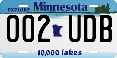 MN license plate 002UDB