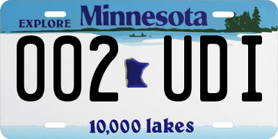 MN license plate 002UDI