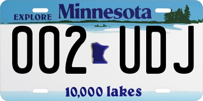 MN license plate 002UDJ