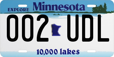 MN license plate 002UDL