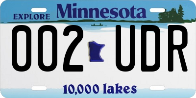 MN license plate 002UDR