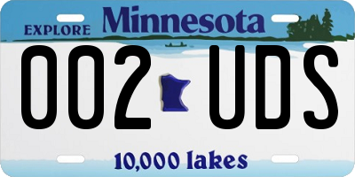 MN license plate 002UDS