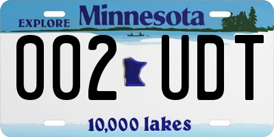 MN license plate 002UDT