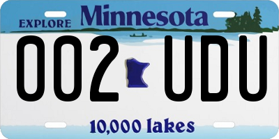 MN license plate 002UDU