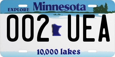 MN license plate 002UEA