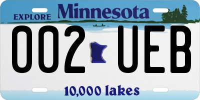 MN license plate 002UEB