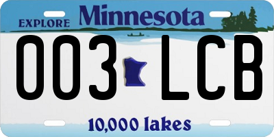 MN license plate 003LCB