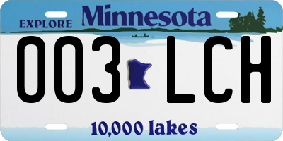 MN license plate 003LCH