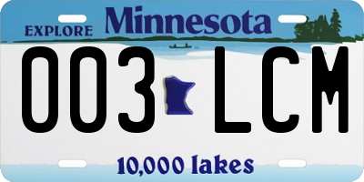 MN license plate 003LCM