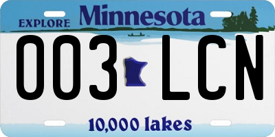 MN license plate 003LCN