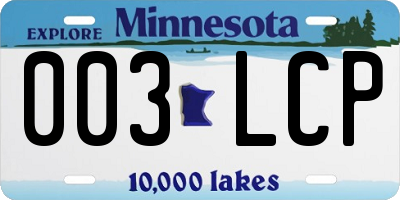 MN license plate 003LCP