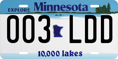 MN license plate 003LDD