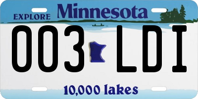 MN license plate 003LDI