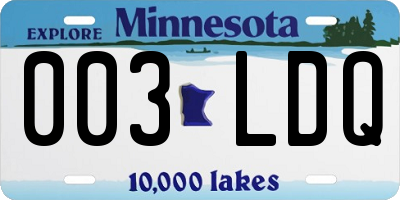 MN license plate 003LDQ