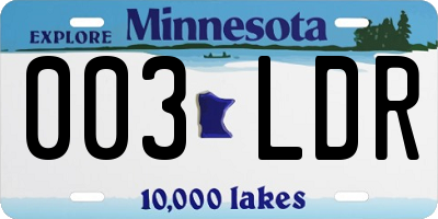 MN license plate 003LDR