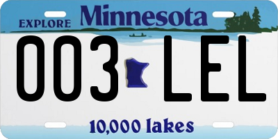 MN license plate 003LEL