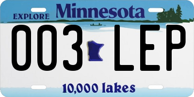 MN license plate 003LEP