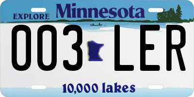 MN license plate 003LER