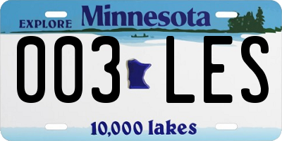 MN license plate 003LES