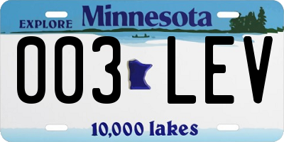 MN license plate 003LEV